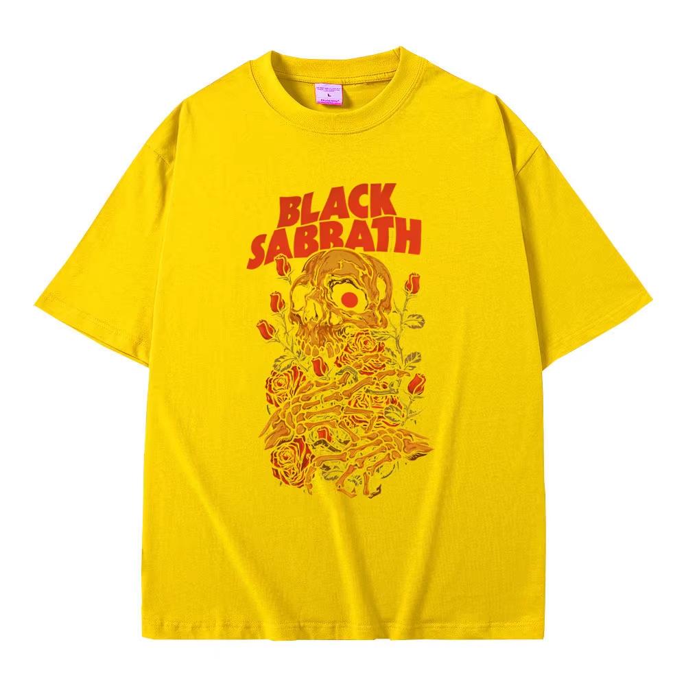 Black Sabbath Heavy Metal Rockowy Zespół Szkielet Grafika Krótki Rękaw Mężczyźni I Kobiety Wygodna Koszulka