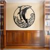 Metal Dolphin Wave Wall Art Laser Cut Iron Home Decor Gift for Living Room Bedroom