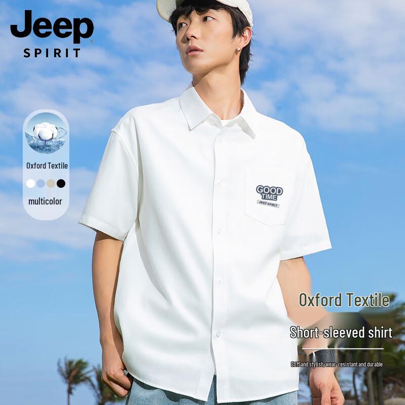 

JEEP SPIRIT Men s Casual Oxford Short Sleeve Shirt M