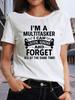 Im A Multitasker Unisexs Tee Funny Sarcastic Quote Black Top Graphic Tees Playeras De Mujeres