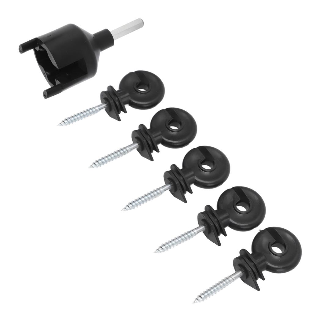 50Pcs Electric Fence Insulator Screw in Insulator Fence Ring Post Wood Post Insulator with