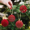 Christmas Ball Red Flocking Painted Ball Christmas Tree Decoration Hanging Ball 12 6cm Christmas Flannel Ball