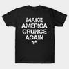 Men Black Print T-shirt Make America Grunge Again No-Cut Transfer Paper Print Cotton Tshirt