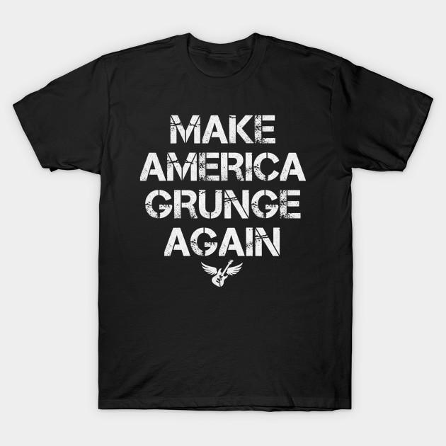 

Men Black Print T-shirt Make America Grunge Again No-Cut Transfer Paper Print Cotton Tshirt XL