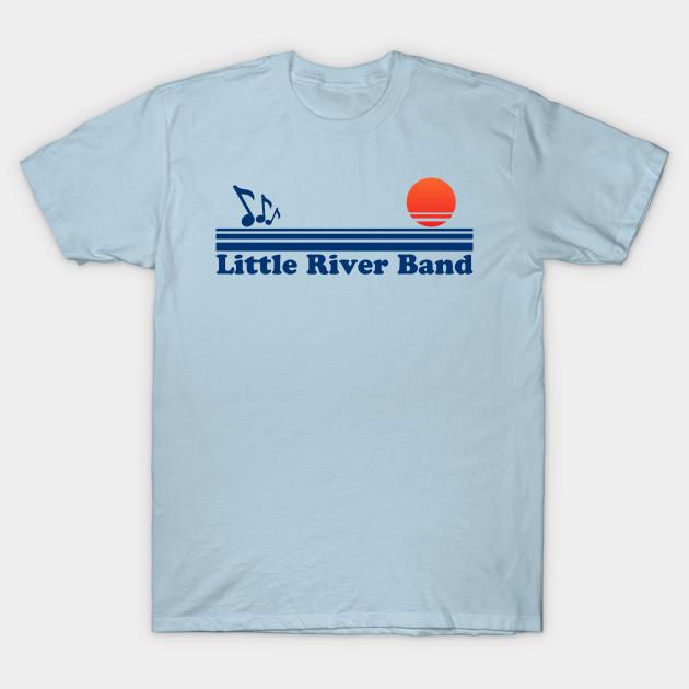 Men Black Print T-shirt Little River Band Retro No-Cut Transfer Paper Print Cotton Tshirt L светло-синий