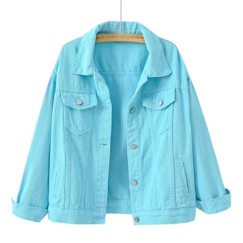 Female Tops Short Coat Spring Autumn Denim Jacket Women Casual  Female Color Jean Jackets Loose Outerwear Woman Tops