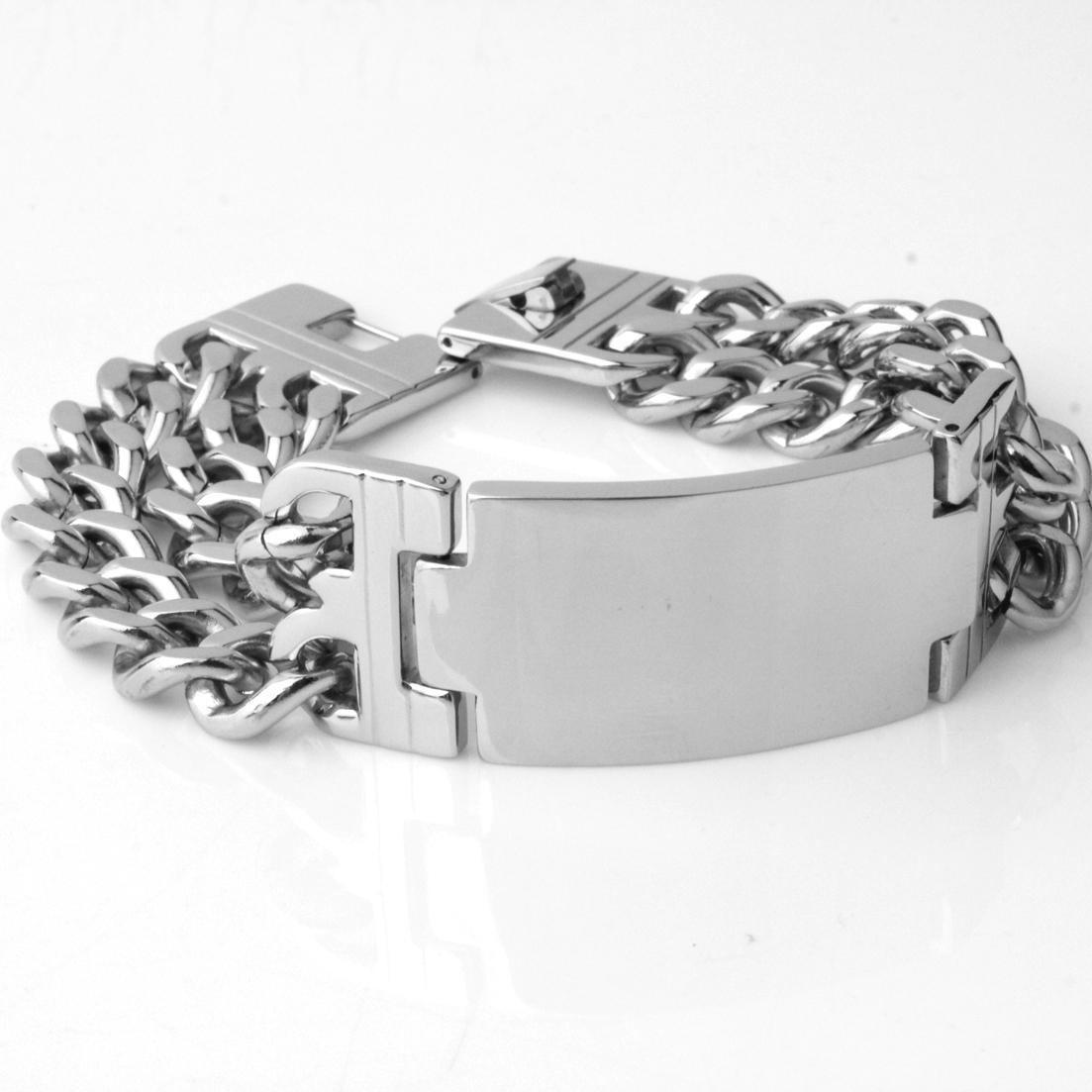 23MM Breite 9 Zoll 316L Edelstahl Kubanische Kette Armband für Männer Schmuck Männliche Handkette Wickelarmbänder Punk-Accessoire 23mm&23cm silber