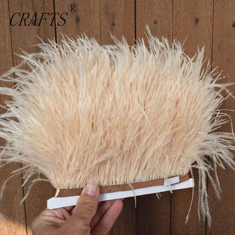 FeatherHigh quality fluffy ostrich feather trimming cloth sideband 5M 10M long DIY clothing accessories decorative accessories 8-11cm