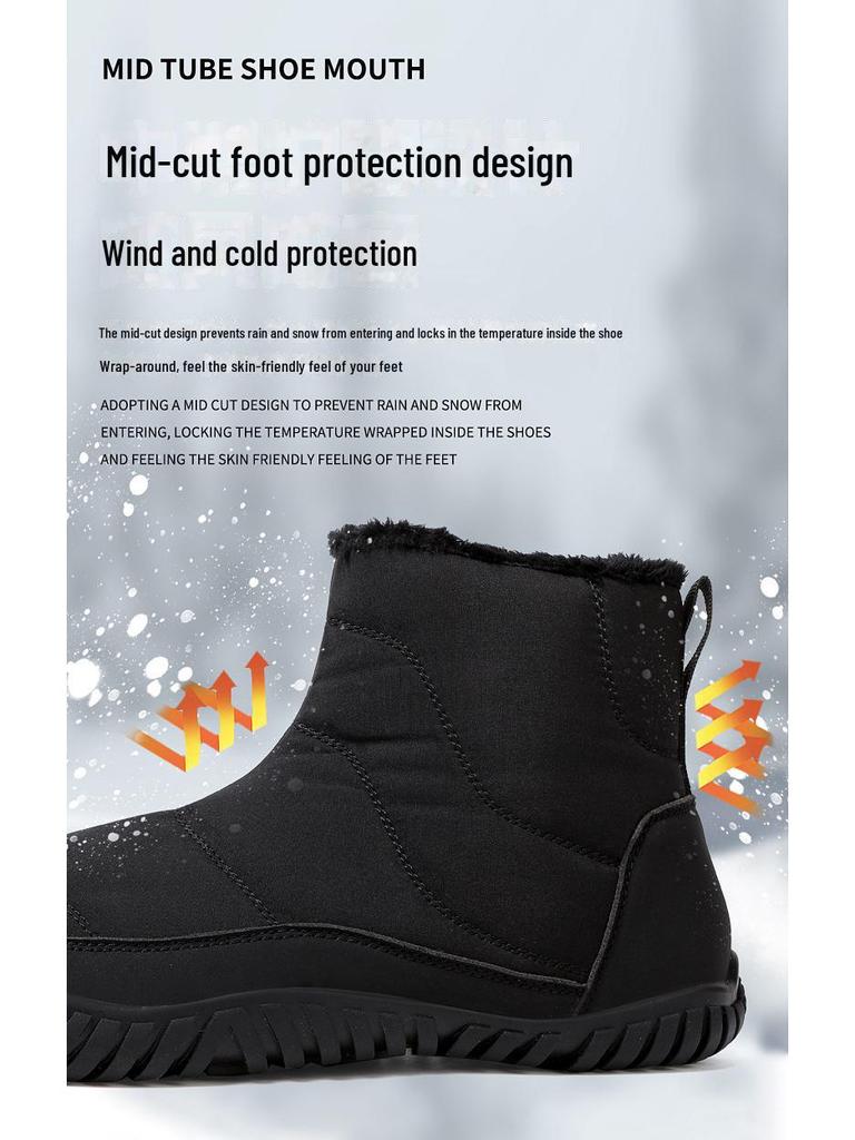 2024 Waterproof Velvet-Lined Snow Boots for Couples: Warm, Thick Cotton Casual Boots for Cold Weather