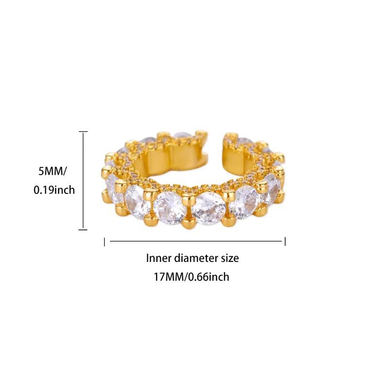 Court Style Retro Gold Copper K Gold-plated Ring Women's Light Luxury Fashion Micro-inlaid Zircon High-end Exquisite Ring