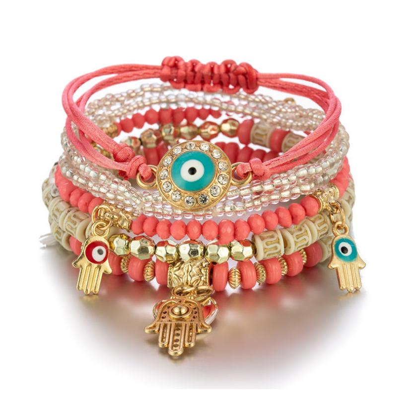 European and American Popular Bohemian Style Ladies 2021 Luxury Jewelry Handmade Custom the Evil Eye Beaded Bracelet