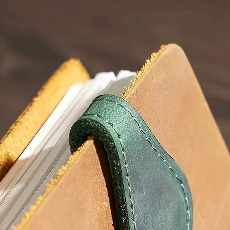 Magnetic Bookmark Full Grain Leather Asymmetric Clip Strong Magnet Paper Holder Durable Notebook Planner Accessory for Daily Use