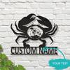 Vintage Beach Crab Metal Wall Art Outdoor Home Decor Sign
