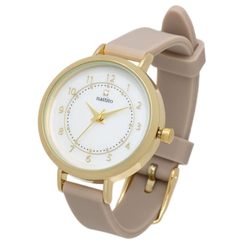 

Fieldwork Women s Analog Watch with Silicone Strap, Beige, YM114-3