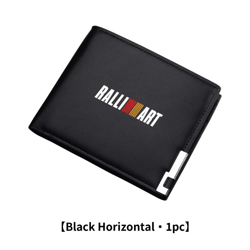 Men Leather Zipper Wallet Coin Pocket Vintage Big Capacity Male Short Money Purse For Mitsubishi Outlander Lancer Eclipse Mirage