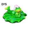 Floating Frog Statue Resin Cartoon Relaxing Frog Ornament Pond Floating Frog Figurine for Aquarium Garden Pool Water Feature Decor