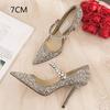 2025 Wedding Shoes Women'S Pearl Crystal High Heels Women'S Stiletto Pointy Net Red Champagne Dress Single Shoes