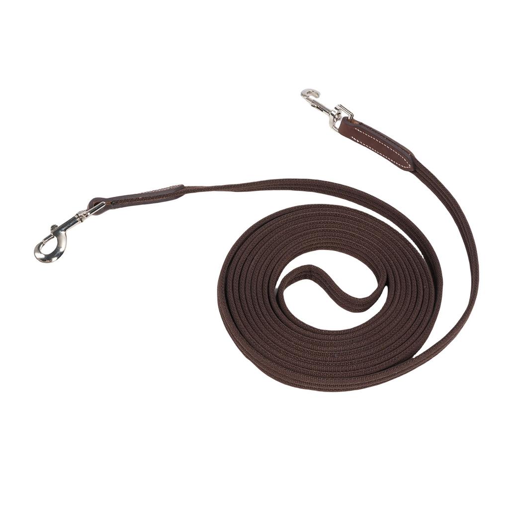 Horse Lunge Line with Rotating Snap Buckle Cowhide Webbing Comfortable Grip Long Horse Training Rope for Daily Training