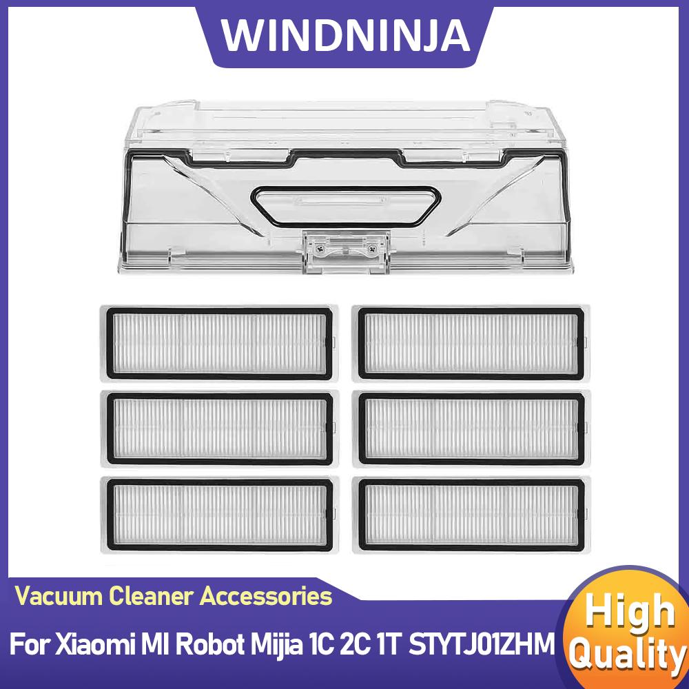 For Xiaomi MI Robot Mijia 1C 1C 1T STYTJ11ZHM Vacuum Sweeping Robot Dust Box Hepa Filter Part Garbage Box Dust Collection Box