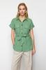Women's Fashion Shirt Shirt Collar Sleeveless Red Pleated Fitted Waist-Fitting Woven Shirt