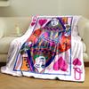 A Vibrant Queen of Hearts Card with Symmetrical Decorative Patterns. for All Seasons Blanket Lunch Break Throw Gift