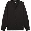 Puma Artisanal Fashion Collection Solid Color Open-Front V-Neck Single-Breasted Knit Sweater Unisex Sweater Black 629967-01