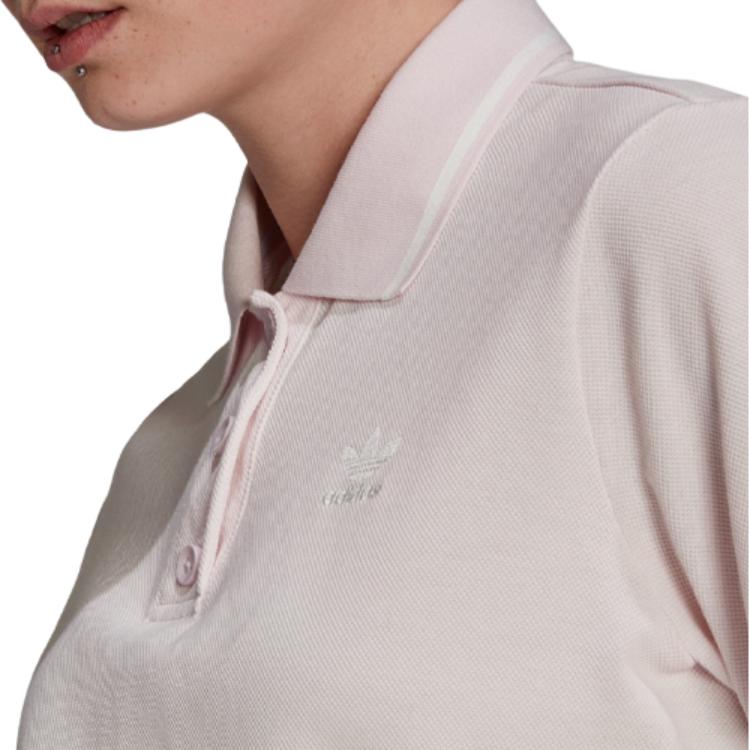adidas Originals Short College Style Sports Short Sleeve Polo Shirt Women Tops Pearl-Crystal-Purple H56470