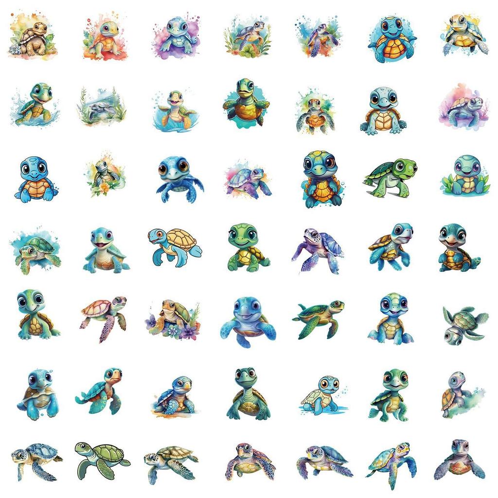 50PCS Cute Marine Life Waterproof Stickers for Water Bottles, Computers, & DIY Stationery