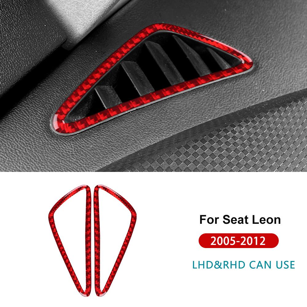 Carbon Fiber Style Interior Sticker for Seat Leon 2005-2012 Air Vent and Dashboard Trim Red Carbon Fiber чёрный