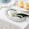 Ny Präglad Silverbricka Silver Oval Snacksfat Smyckesförvaring Organizer Matsbordsdekoration