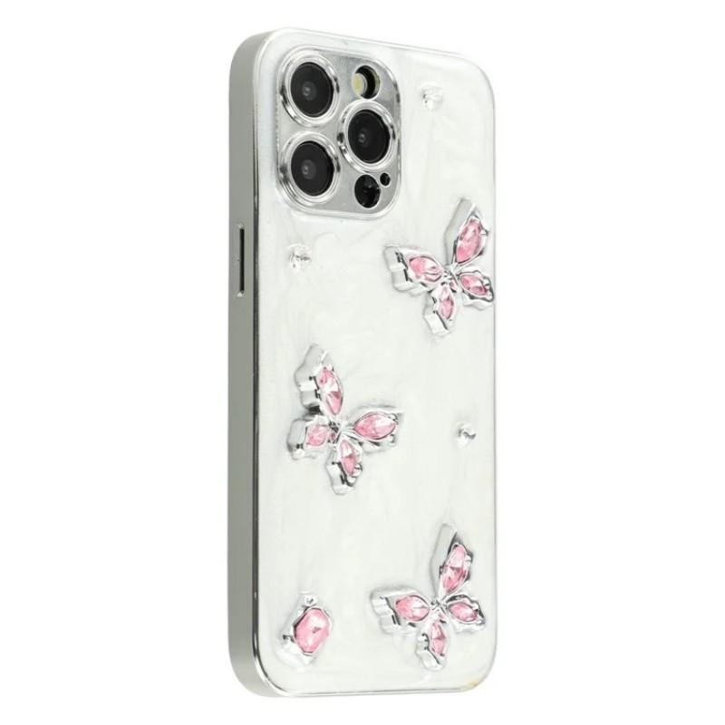 For iPhone 14 Pro Case WANLONFENG Electroplated Epoxy TPU+Acrylic Phone Cover with Tempered Glass