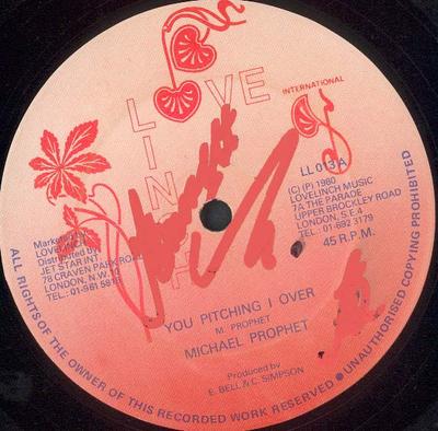 12inch Record MICHAEL PROPHET - You Pitching I Over / Lord Have Mer LL013 Lovelinch Music 1980 Jamaica Reggae, Ska & Dub Used