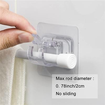 ABWR-24X Curtain Rod Bracket No Drilling, Adhesive Curtain Rod Holder Hooks, No Drill Curtain Rod Brackets Hanger Clamp