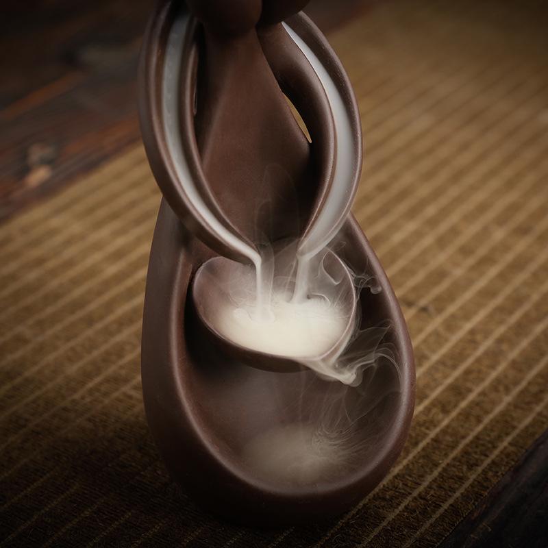 Zisha Backflow Incense Burner - Long-lasting Sandalwood and Agarwood Home Decoration.