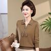Chic Wool Long-Sleeve Sweater for Moms - Spring/Autumn Fashion for Middle-Aged Women - Perfect Wedding Inner Wear for Mother of the Bride/Groom
