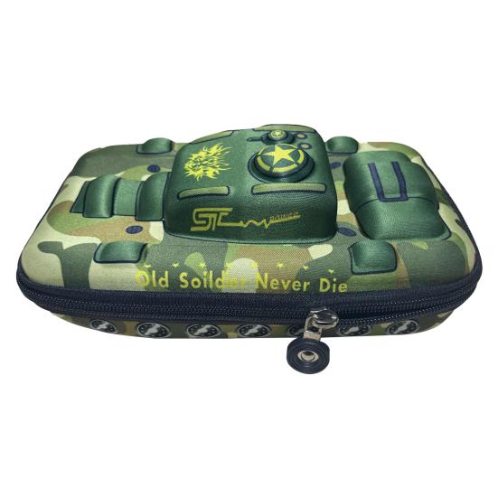 Pen Case Durable Smooth Zipper Reusable Pencil Case Tank Shape Pencil Storage Box Stationery Box Home Supplies