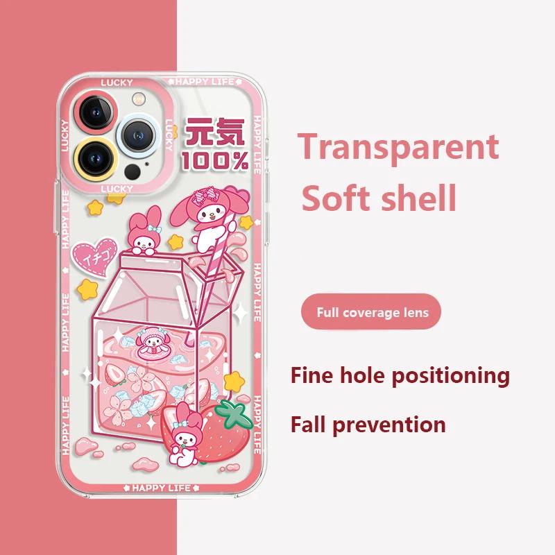 Lovely Cinnamoroll Mymelody Clear Case for Samsung Galaxy S24 S23 S22 Ultra S21 S20 FE S10 Plus Note 20 10 9 A35 A55 Soft Cover