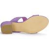 Allegra K Women's Open-Toe Slide Sandals with Block Heels, Purple, Size 24.5cm