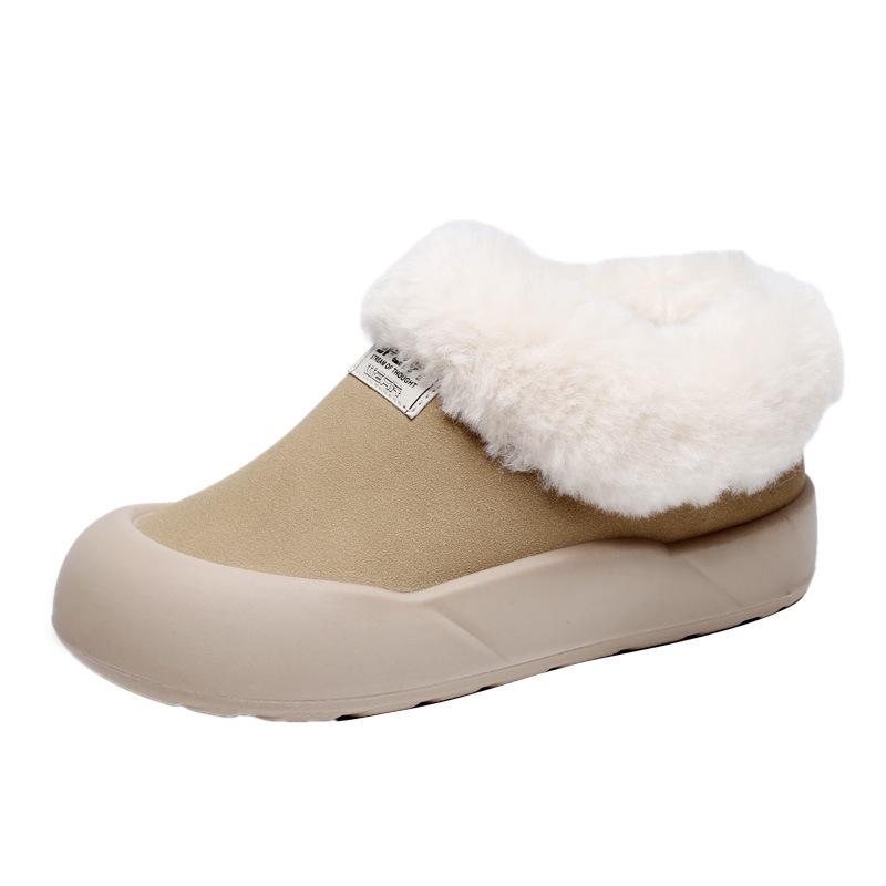 Women's Korean Style Winter New Arrival Fleece-Lined Thickened Big Cotton Boots Warm Flat Soft Sole Casual Women's Cotton Shoes
