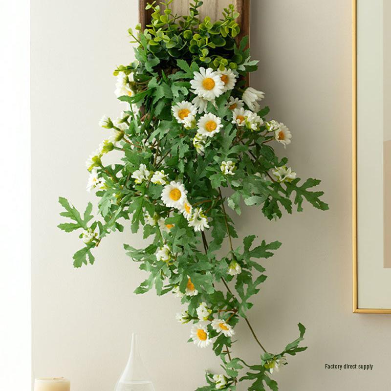 Stylish Daisy Pendant Faux Flower Vine for Indoor Wall Decoration and TV Background