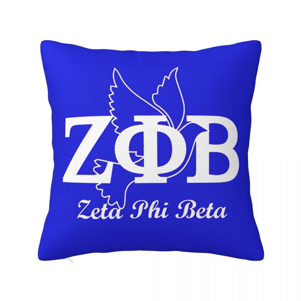 Zeta Phi Beta Square Pillow Cases Zpb Sorority Logo Cushion Covers Creative Zipper Decorative Pillowcase For Home 45X45Cm