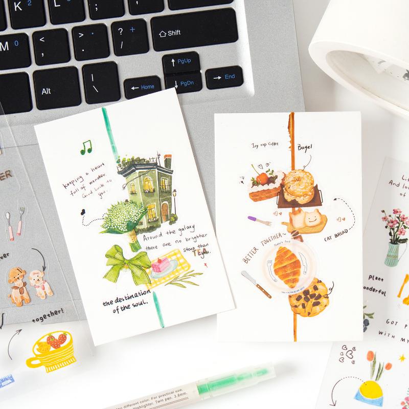 6Pcs Love Letter Planner Stickers - Cute Pet Waterproof  Stickers For Diy Crafts,Journal,Scrapbook, Water Bottles,Laptops