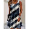 2025 Summer New Women's Sleeveless Dresses Knee Round Neck Dresses Beach Vacation Casual Dresses Floral Printed Women's Dresses