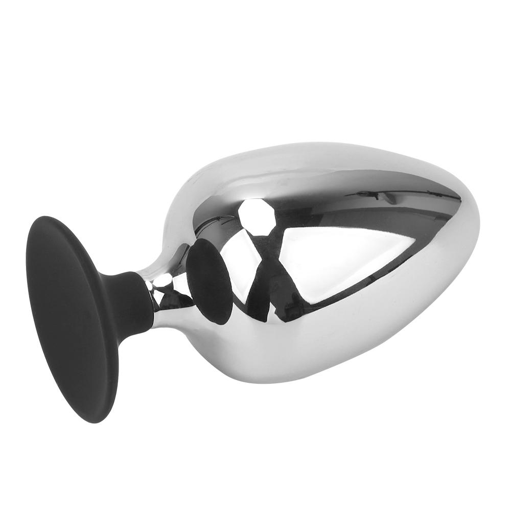Anal Dildo Prostate Massager Anus Dilator Private Goods Sex Toys For Women Men with Suction Cup Extra Big Diameter Anal Plug Smooth Metal Butt Plug