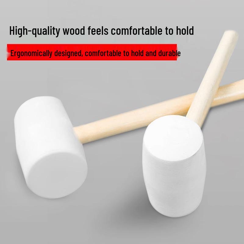 Non-Marking White Rubber Mallet with Wood Handle – Gentle On Tiles and Walls