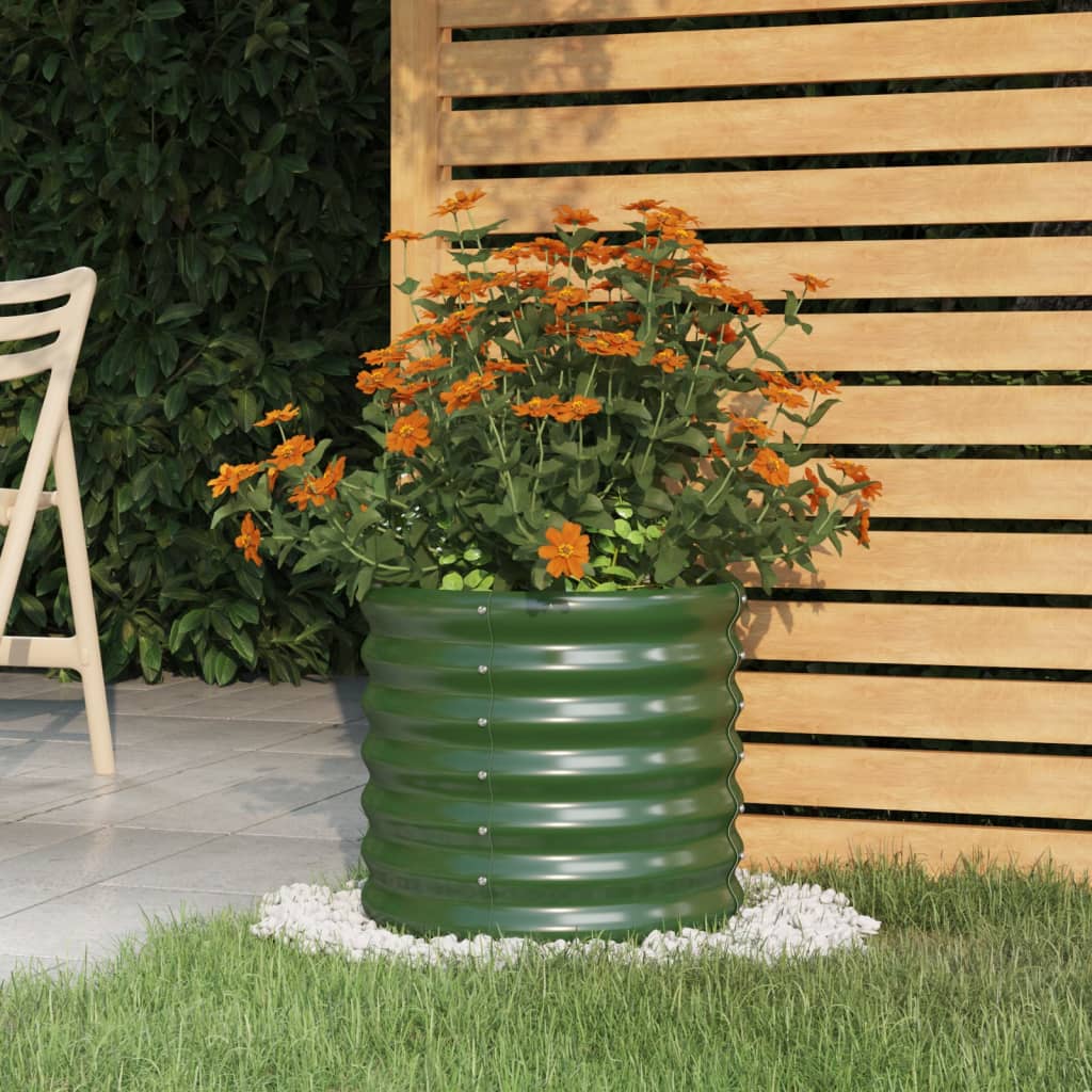 Plant Pot Galvanized Steel 40x40x36 Cm Green