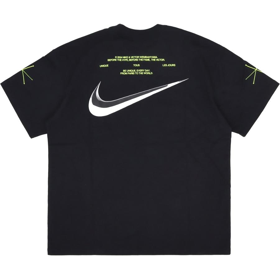 Nike San Antonio Spurs Victor Wembanyama Design com Estampa de Letras Camiseta Esportiva Solta Respirável Masculina Camiseta Preta IB5571010