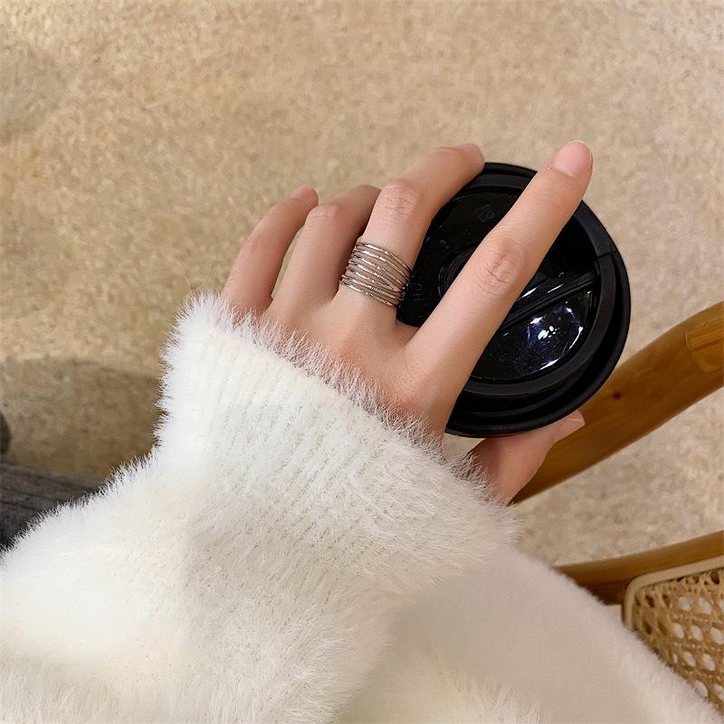 18K Gold Plated Wide Hollow Threaded Open Ring - Stylish & Personalized European/American Design