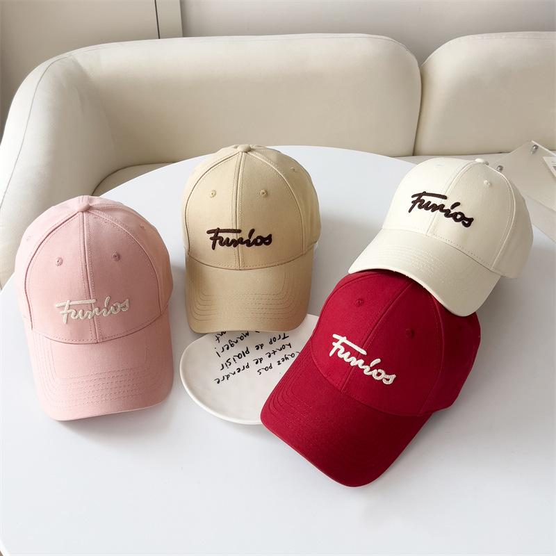 Hard Top High Skull Top Stylish Korean Style Baseball Cap Embroidered Letters for Men and Women Fashion Hats Duckball Cap Sun Protection