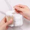 2-In-1 Cotton Swab Storage Box Acrylic Makeup Organizer Cotton Pad Holder Double Hole Circular Dispenser Cosmetic Organization